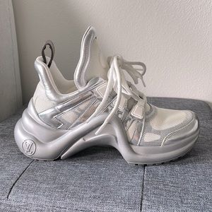 Louis Vuitton silver sneakers